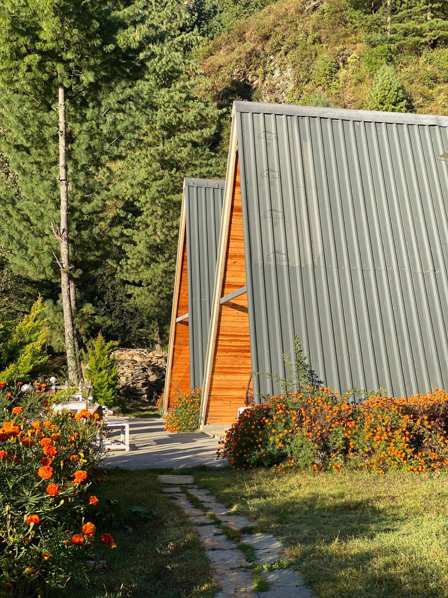 Luxury A-frame cottage in Jibhi at Nirvana Tandi